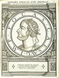 Phocas, illustration de Imperatorum romanorum omnium orientalium et occidentalium verissimae imagines ex antiquis numismatis